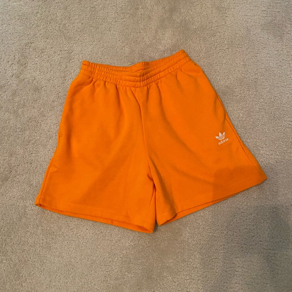 Adidas orange fleece shorts